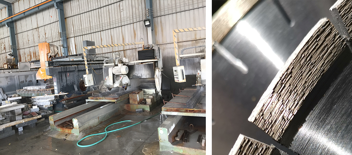 Segments On Slab Cutting Machine